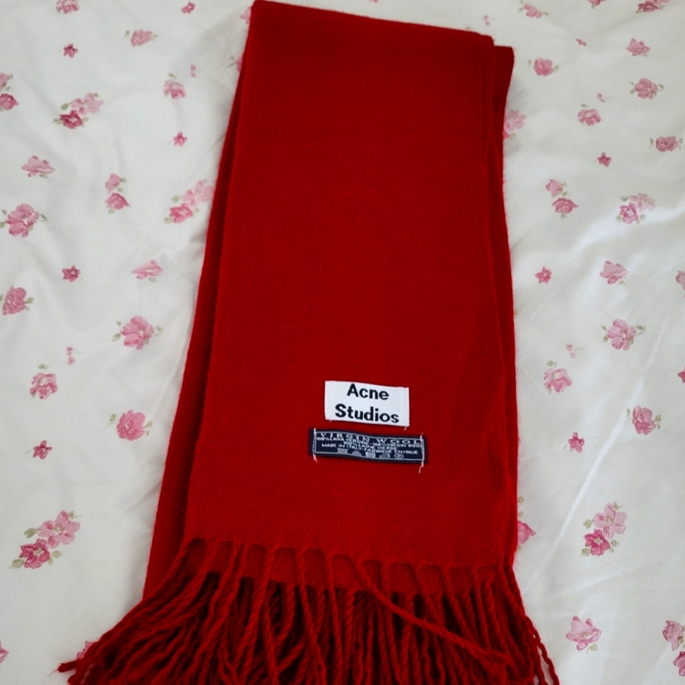 Acne Studios Red Wool Scarf